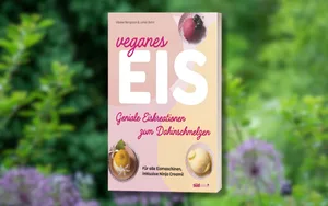 © -- veganes eis, garten hintergrund, kochbuch