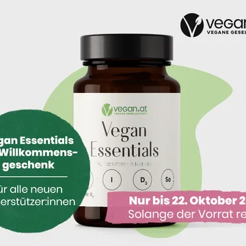 Vegan Essentials als Willkommensgeschenk, nur bis 22. Oktober 2026