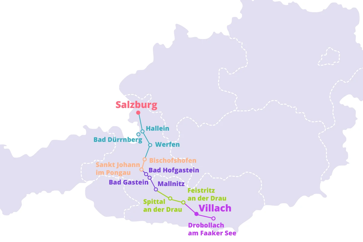Skizze Route Alpe-Adria-Radweg