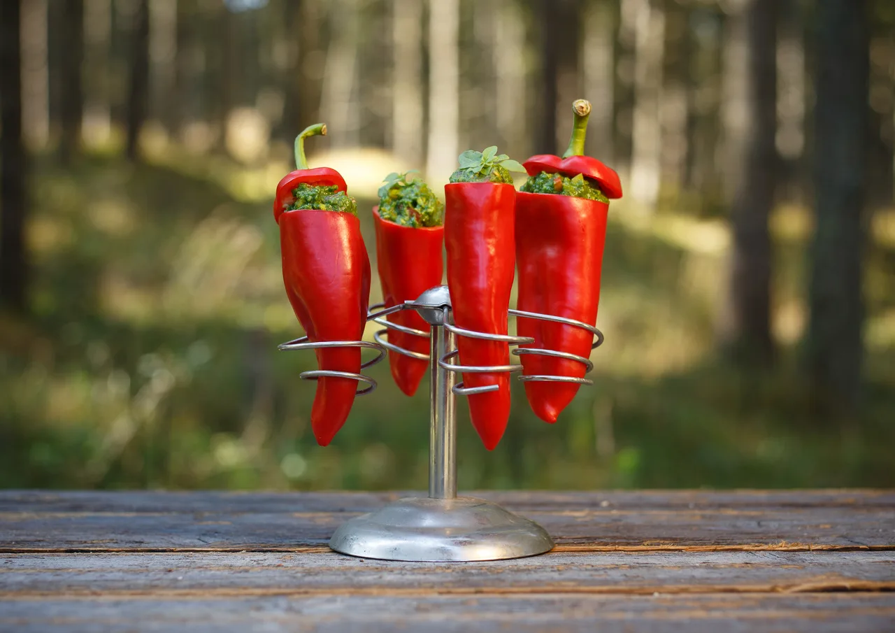 Bunt gefüllte Spitzpaprika