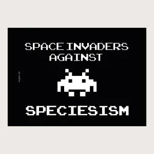 Vegan.at Sticker Space Invaders